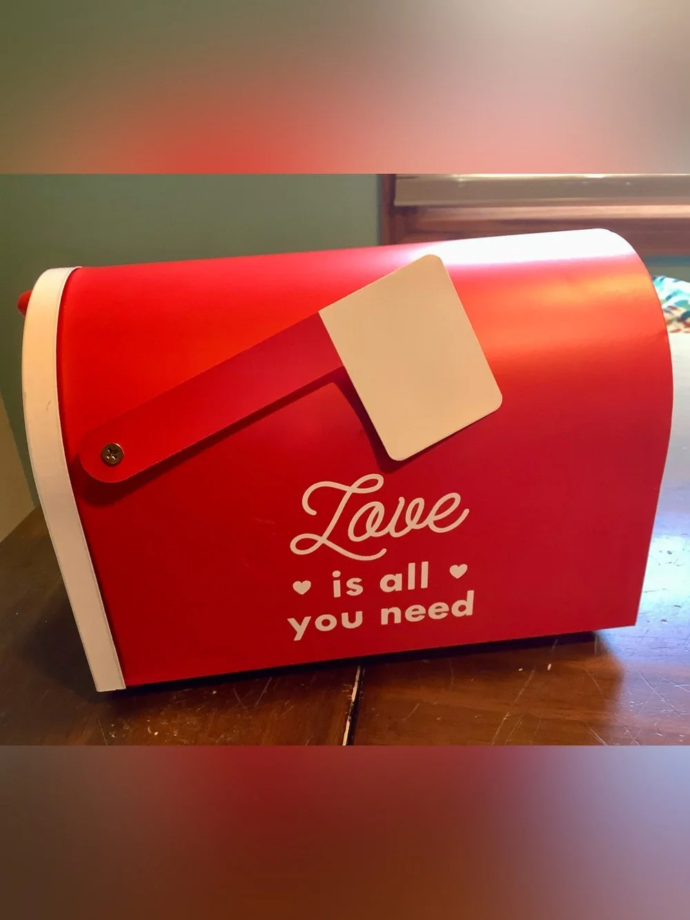 Red 'Love is All You Need' Decorative Mailbox Accent